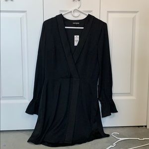 Express black cross body dress